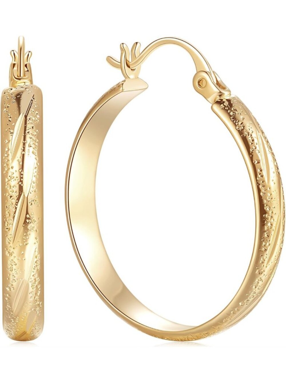 Elegant 14K Gold Hoop Earrings for Women | Stylish & Lightweight Jewelry